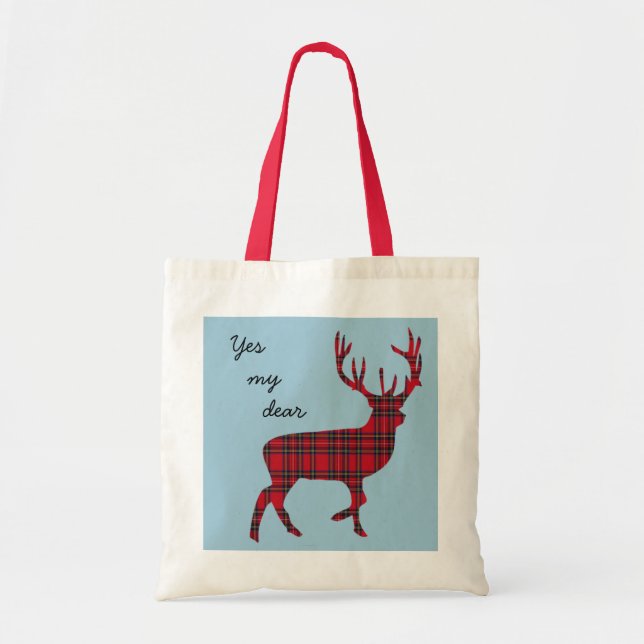 Yes My Dear Scottish Independence Tartan Tote Bag (Front)