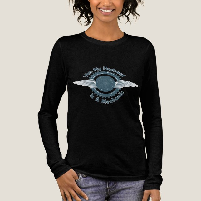 Yes, My Husband Is A Mechanic - Mechanic's Wife  Tri-Blend Shirt (Front)
