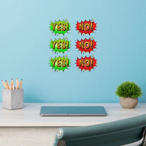 Yes No  3 of each  Pop Art Design on  12 Wall Decal