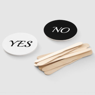 Yes No Black and White Minimalistic Simply Hand Fan