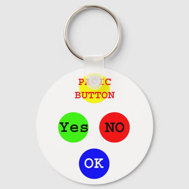 Yes No Buttons The MUSEUM Zazzle Gifts Keychain (Front)