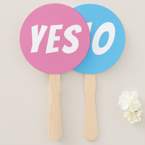 Yes  No gender reveal Girl quiz game signboards Hand Fan