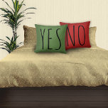 Yes / No Throw Pillow at Zazzle