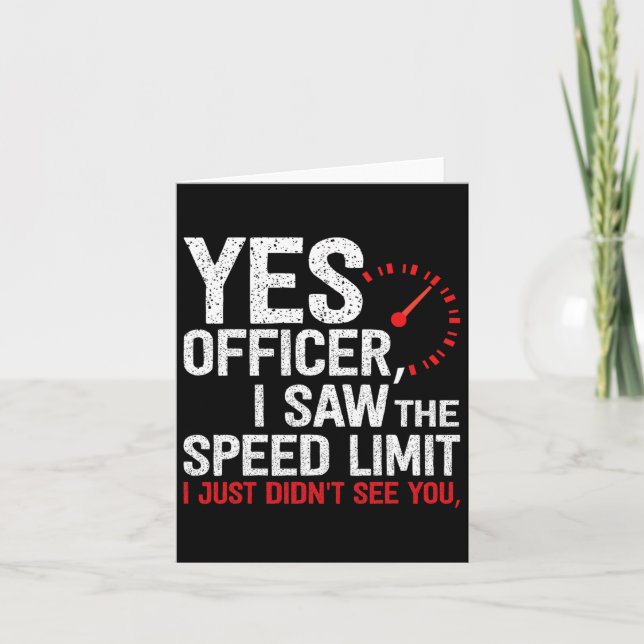 Yes Officer Speeding - For Car Enthusiasts Amp Mec Card (Front)