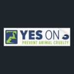 Yes on 3! Bumper Sticker<br><div class="desc">Show your support for Question 3 on Massachusetts's November ballot which will prevent animal cruelty.</div>