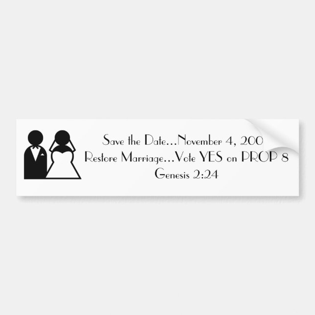 Yes on Prop 8 Bumper Sticker (Front)
