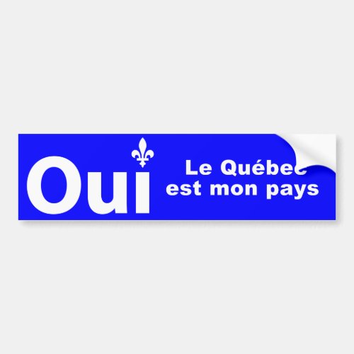 YES Quebec car sticker Bumper Sticker