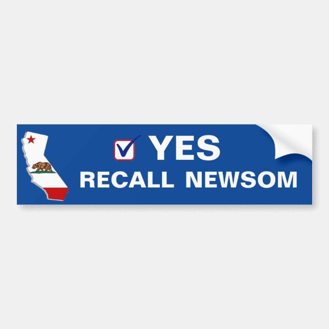 YES RECALL NEWSOM BUMPER STICKER (Front)
