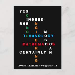 YES SHE CAN Congratulations STEM Postcard