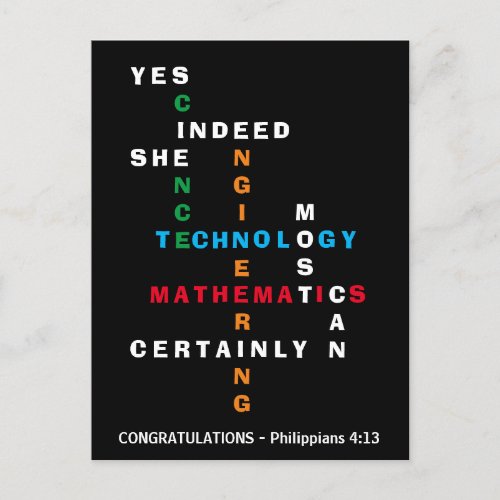YES SHE CAN Congratulations STEM Postcard