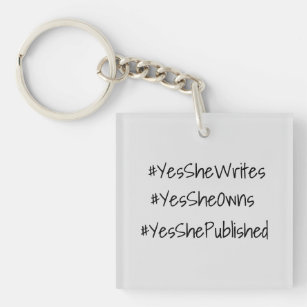 Yes She Can Hashtag Business Gratitude Keychain