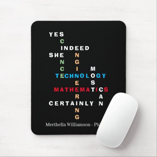 YES SHE CAN Motivational STEM Mouse Pad