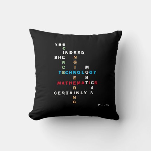 YES SHE CAN Motivational STEM Throw Pillow