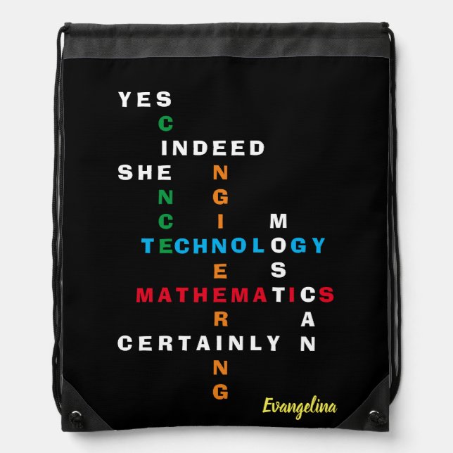 Yes She Can STEM Drawstring Bag (Front)