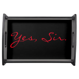 Yes Sir Black/Red Serving Tray