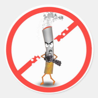 Yes smoking classic round sticker