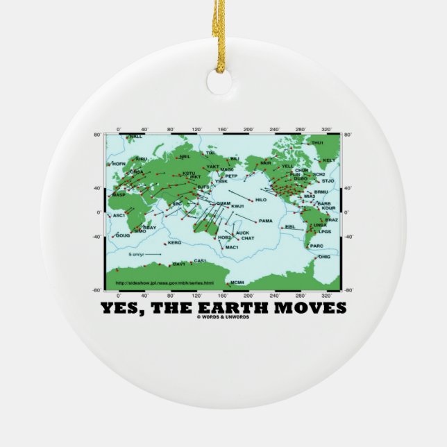 Yes The Earth Moves (Plate Tectonics Earthquakes) Ceramic Ornament (Back)