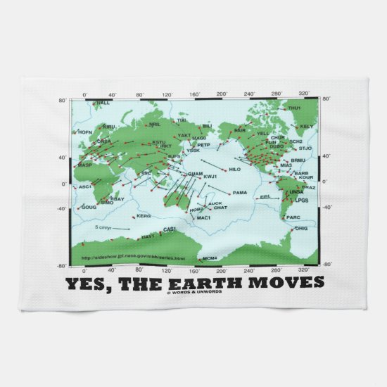 Yes The Earth Moves (Plate Tectonics Earthquakes) Kitchen Towel