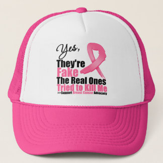 YES They're fake....My real ones tried to kill me Trucker Hat
