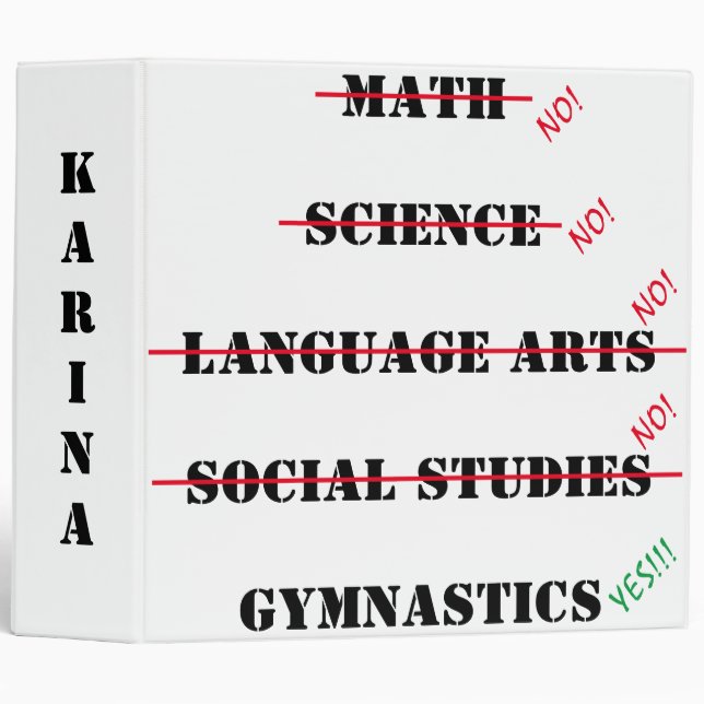 Yes to Gymnastics Binder (Front/Spine)