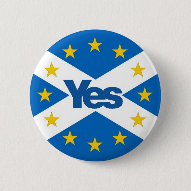 Yes to Independent European Scotland Button (Front)