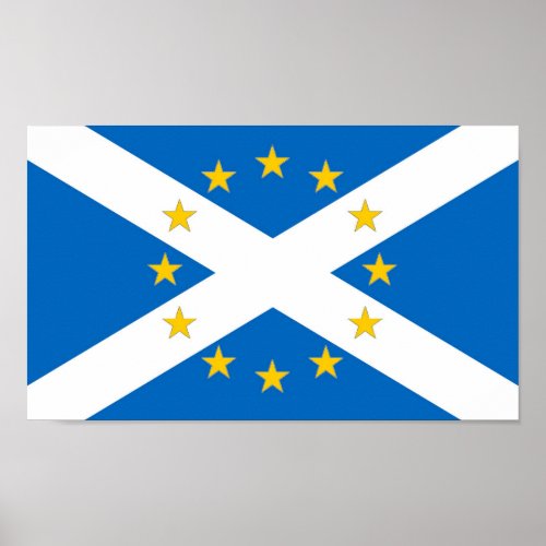 Yes to Independent European Scotland Flag Poster