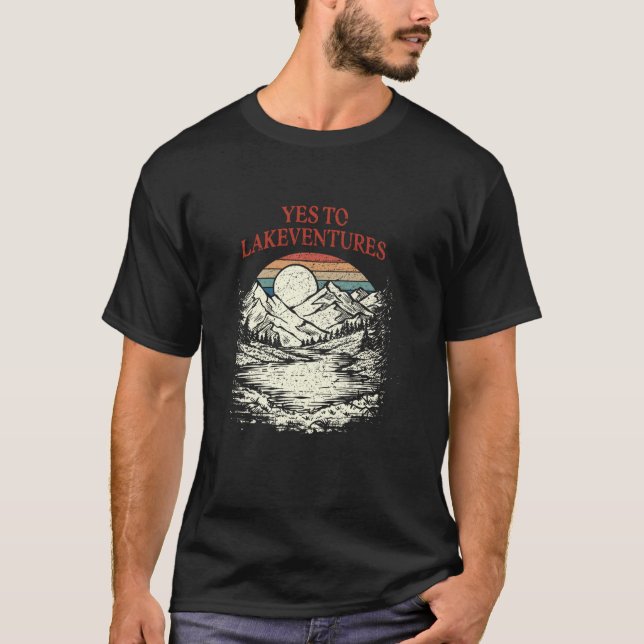 Yes to Lakeventures Traveler Lakes Exploration Lag T-Shirt (Front)