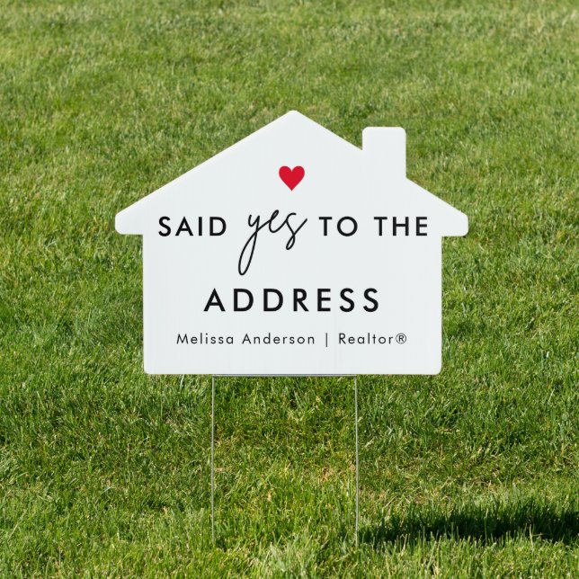 Yes to the Address Real Estate House Sold Sign (Insitu)