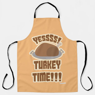 Yes Turkey Time Fun Thanksgiving Yum Motto Apron