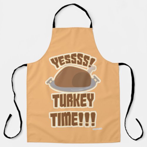 Yes Turkey Time Fun Thanksgiving Yum Motto Apron