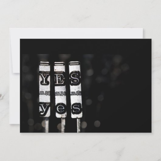 Yes typewriter script (Front)