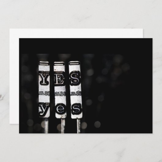 Yes typewriter script (Front/Back)