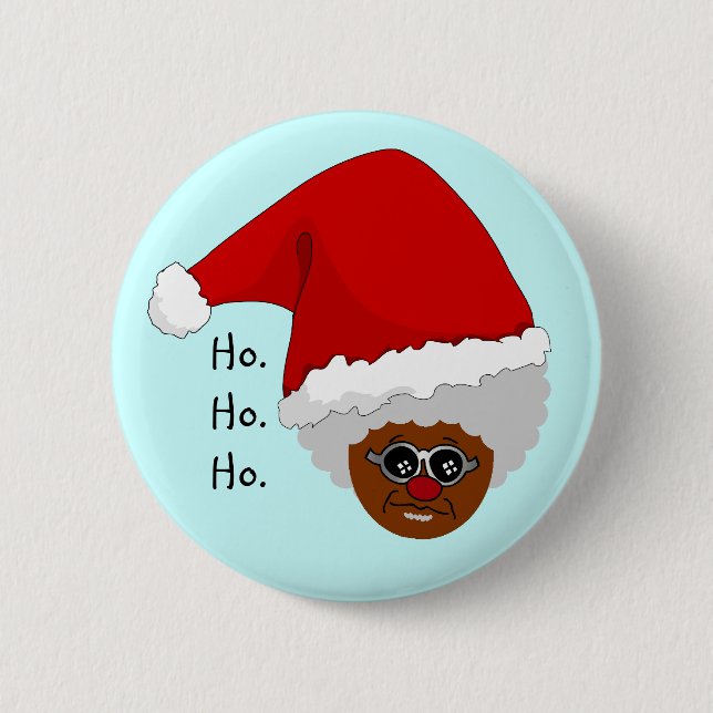 Yes, Virginia, There is a Black Santa Claus Pinback Button (Front)