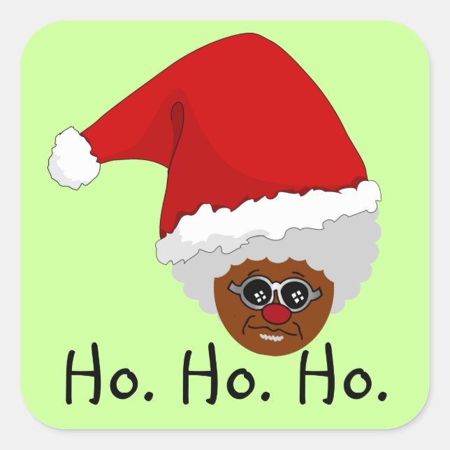 Yes, Virginia, There is a Black Santa Claus Square Sticker (Front)
