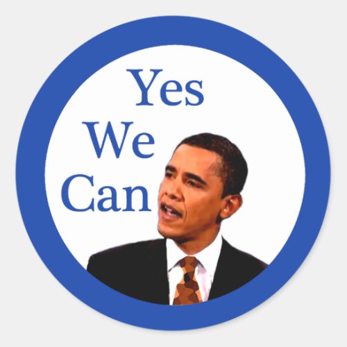 Yes We Can Barack Obama 2008 Classic Round Sticker