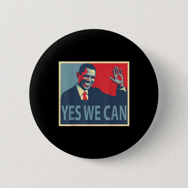 Yes We Can Barack Obama President  Button (Front)