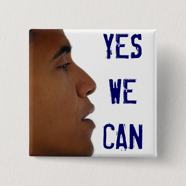 Yes We Can Button w/ Obama Profile (Front)