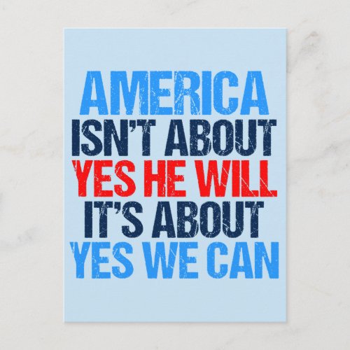 Yes We Can Inspirational Obama Quote Postcard