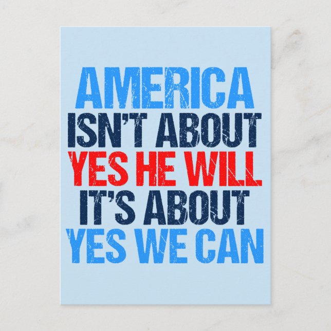 Yes We Can Inspirational Obama Quote Postcard (Front)