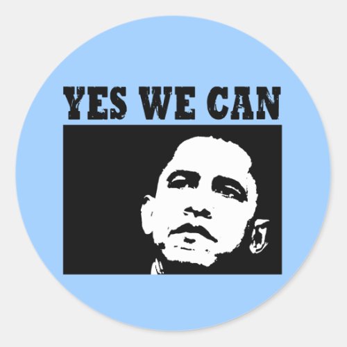 Yes we can Obama 2008 Sticer Classic Round Sticker