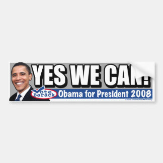Yes We Can! Obama Bumper Sticker