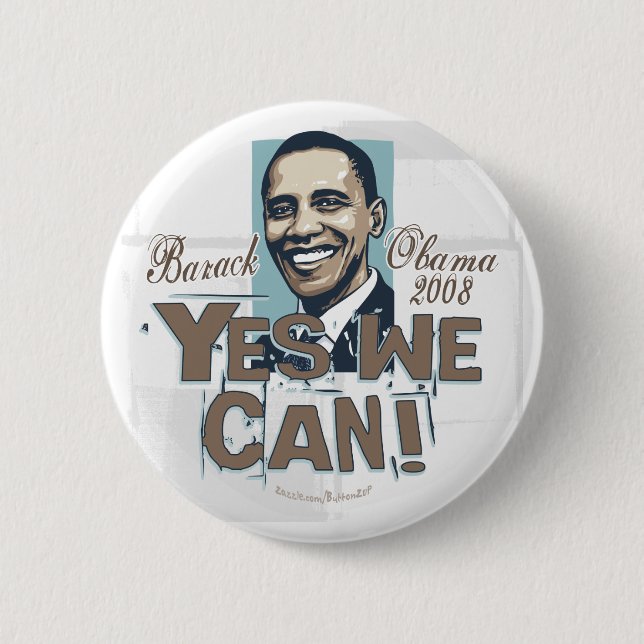 Yes We Can! Obama  Button  (Front)