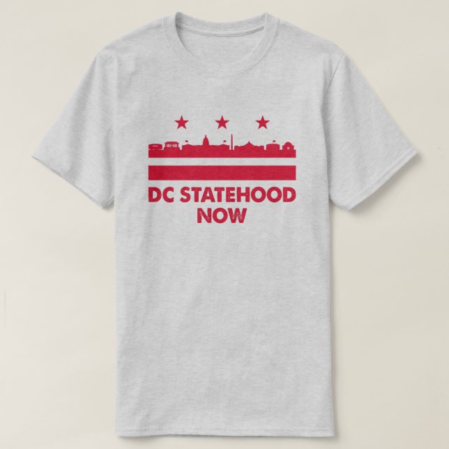 Yes we can Washington Dc statehood now flag  T-Shi T-Shirt (Design Front)