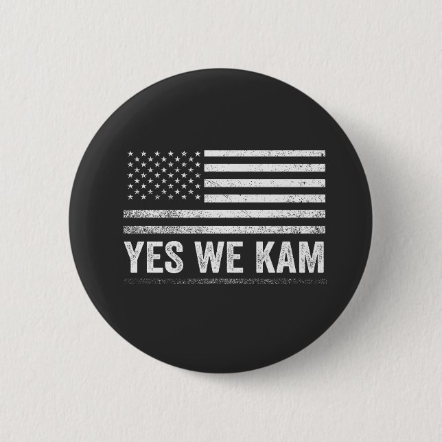 Yes We Kam 2024 American Flag  Button (Front)