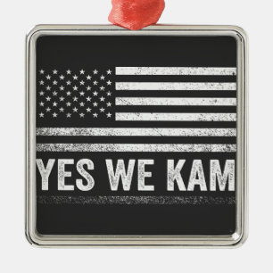 Yes We Kam 2024 American Flag Metal Ornament