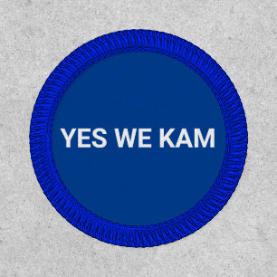 Yes We Kam funny minimalist typography blue Patch