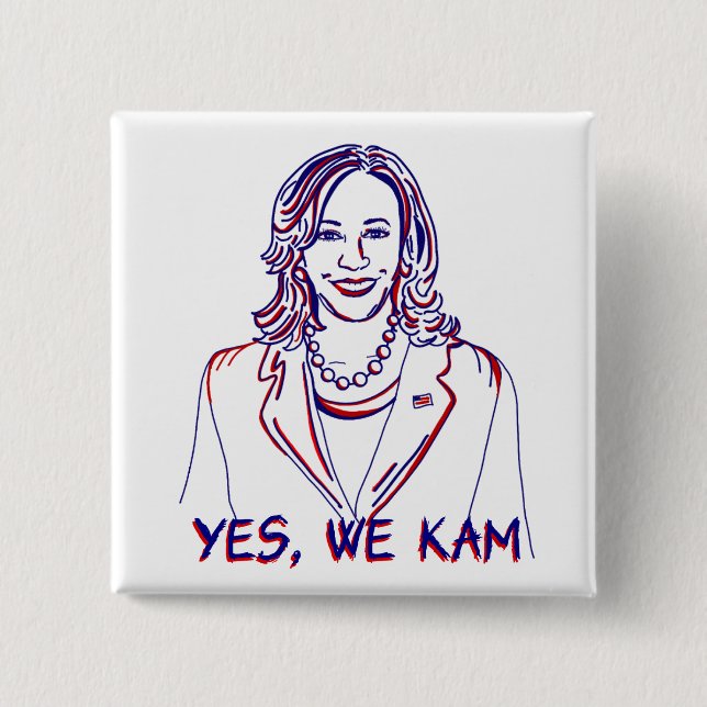 Yes, We Kam! Kamala Harris 2024 Election Button (Front)
