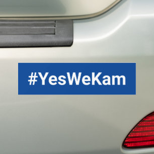 Yes We Kam #YesWeKam vote for Kamala white blue Bumper Sticker