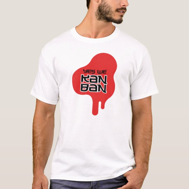 Yes We Kanban Red Drip Mens T-Shirt (Light) (Front)