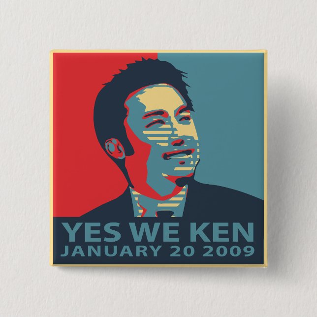 Yes We Ken (Obama) button (Front)
